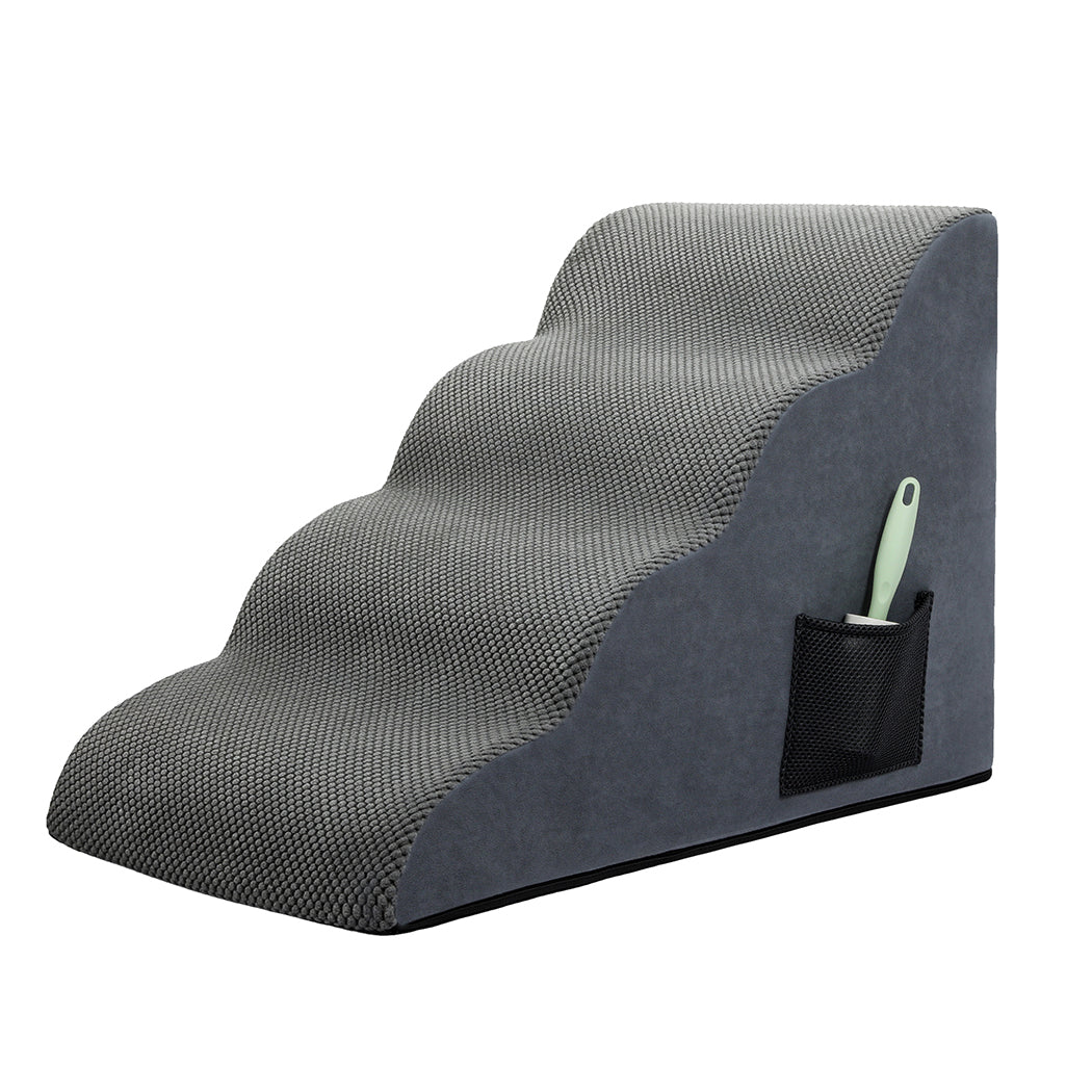 Pawz 4 Steps Pet Stairs Dog Ramp High Density Foam Grey-2018816829564260352