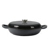 3.5L Enamel Dutch Oven Pan in Black Colour - Low Angle