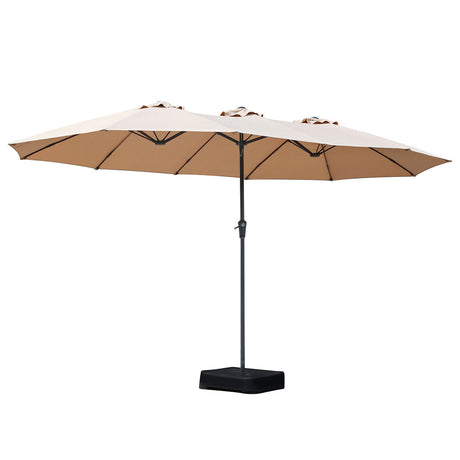 Centra 4M Double-sided Patio Umbrella Outdoor Umbrella Base Stand Khaki-2006732876741218304