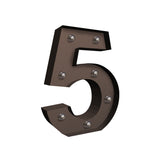 LED Metal Number Lights Free Standing - Low Angle