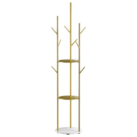 Levede Coat Rack Clothes Stand 8 Hook Organizer Gold-2018816841975205888