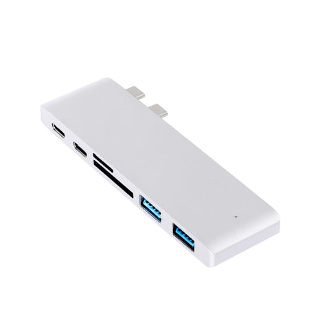 USB 3.0 Type-C HUB 6 Port Powered Adapter Silver-1954802839935127552