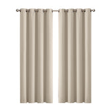2x Blockout Curtains Panels 3 Layers Beige CD1003-132X213-GR-2018816668163248128
