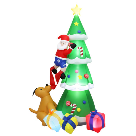 Santaco Inflatable Christmas 2.4M Xmas Tree Santa Claus-1952534170358124544