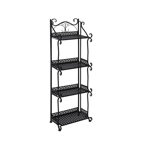 Levede Plant Stand 4 Tiers Outdoor Indoor Black-2006732932802285568