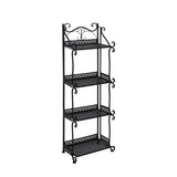 Levede Plant Stand 4 Tiers Outdoor Indoor Black - Low Angle