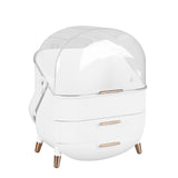 Makeup Organizer Case Drawer Portable White - Low Angle