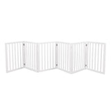 PaWz Wooden Pet Gate Dog Fence Safety White 100 Pack - Low Angle