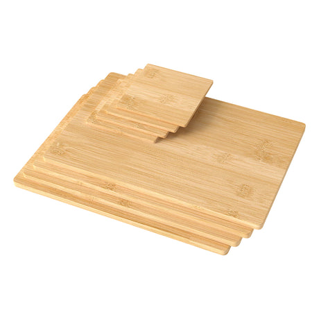 Toque 8 Pcs Natural Bamboo Placemat Coaster Storage Dish-2006733389708791808