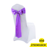 50x Satin Chair Sashes Cloth Cover Wedding Lavender-2018816776787333120