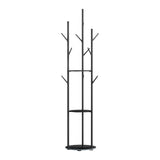 Levede Coat Rack Clothes Stand 8 Hook Organizer Black - Low Angle