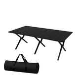 Levede Folding Camping Table Portable Black - Low Angle
