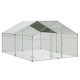 Pawz 400x300x194cm Large Metal Walk-in Chicken Coop Cage - Low Angle