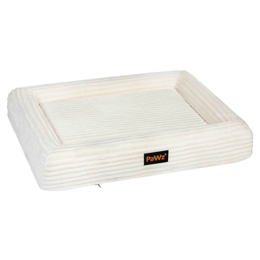Pawz M Size Orthopedic Dog Bed with Corduroy Removable Cover Waterproof Washable Beige-2018816748488364032