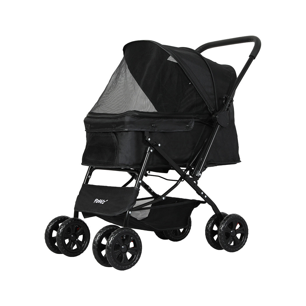 PaWz Pet Stroller Dog Cat Carrier Foldable Black-2006733031766888448