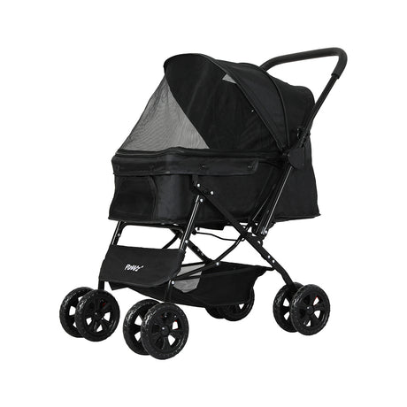 PaWz Pet Stroller Dog Cat Carrier Foldable Black-2006733031766888448