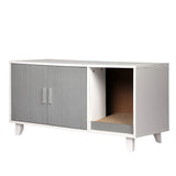 PaWz Enclosed Cat Litter Cabinet Box Grey - Low Angle