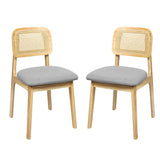 Levede 2x Dining Chair Wood Rattan Armless Natural - Extra Image