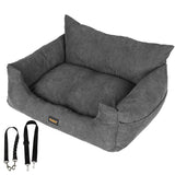 PaWz Pet Car Booster Seat Dog Protector L Grey Large - Low Angle