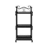 Levede Plant Stand 3 Tiers Outdoor Indoor Black-2018816636856963073