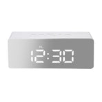 Alarm Clock Digital Led Mirror Desk Silver-2018816653667733505