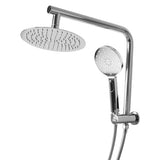 High Pressure Shower Head Set Rain Round Silver-2006733239951167489