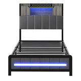 Levede Single Bed Frame with Storage Headboard RGB LED