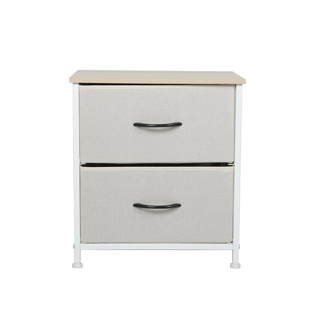 Levede Chest of 2 Drawers Bedside Table Beige-2006733263787397121