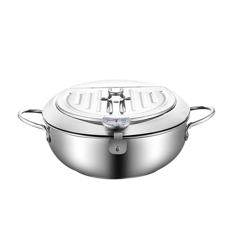 TOQUE 24cm Japanese Deep Frying Pan Silver-2018816702552346625
