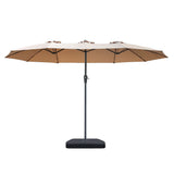 Centra 4.5M Double-sided Patio Umbrella Outdoor Umbrella Base Stand Khaki-2018816843380297729