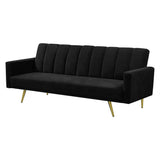 Levede Sofa Bed Convertible Velvet Lounge Recliner Couch Sleeper 3 Seater Black-2018816938825879553
