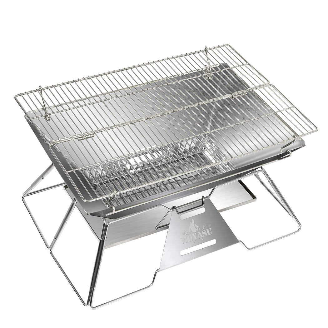 Levede Portable Folding BBQ Charcoal Grill Silver-2006732907665821697