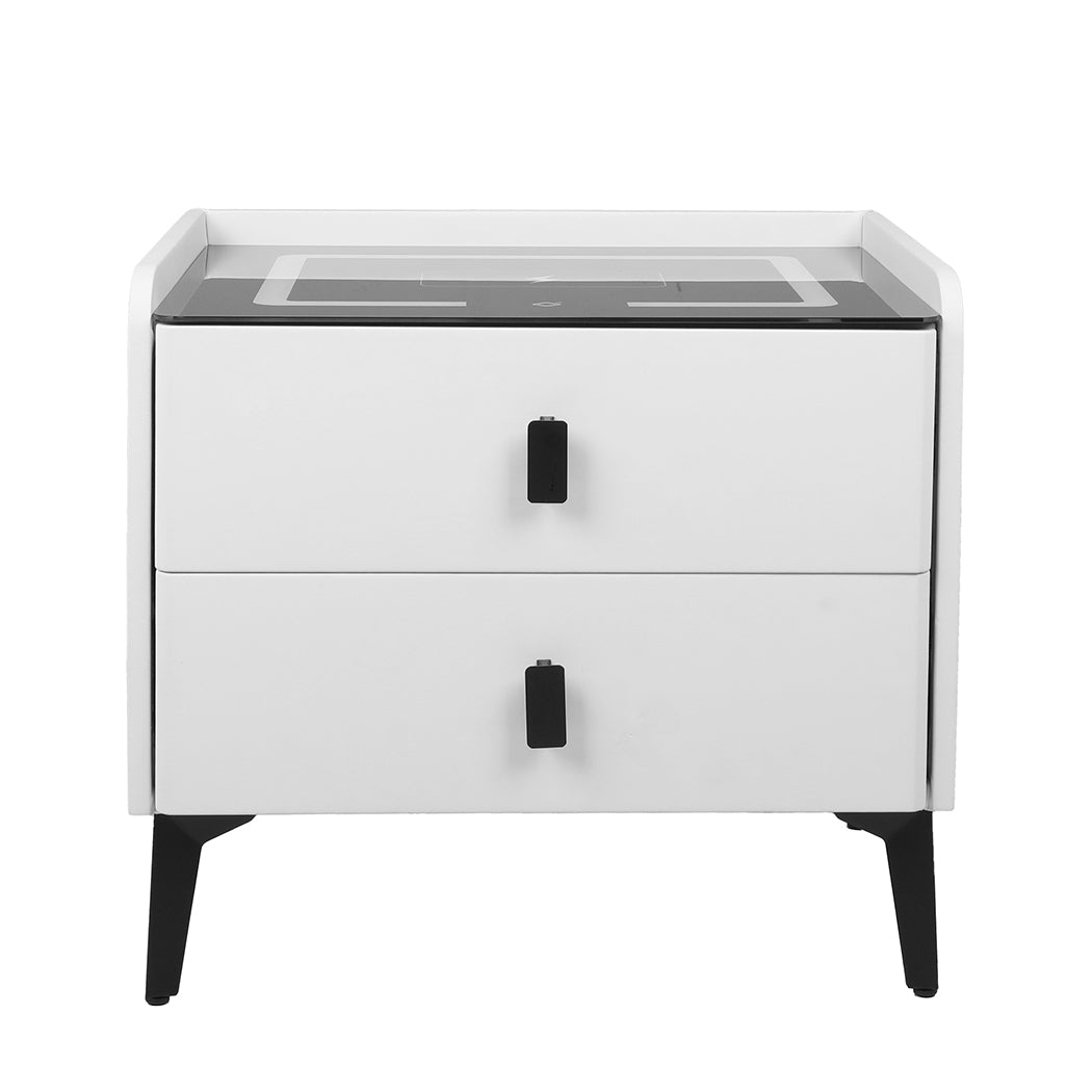 Levede Bedside Table LED Lights Drawers Storage-2006732842318565377