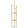 Levede Coat Rack Clothes Stand 8 Hook Organizer Gold-2018816841975205889