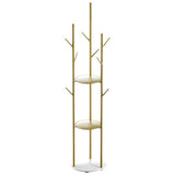 Levede Coat Rack Clothes Stand 8 Hook Organizer Gold-2018816841975205889