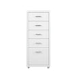 Levede 5 Drawer Office Cabinet Drawers White-2006733174390001665