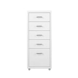 Levede 5 Drawer Office Cabinet Drawers White-2006733174390001665