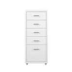 Levede 5 Drawer Office Cabinet Drawers White-2006733174390001665