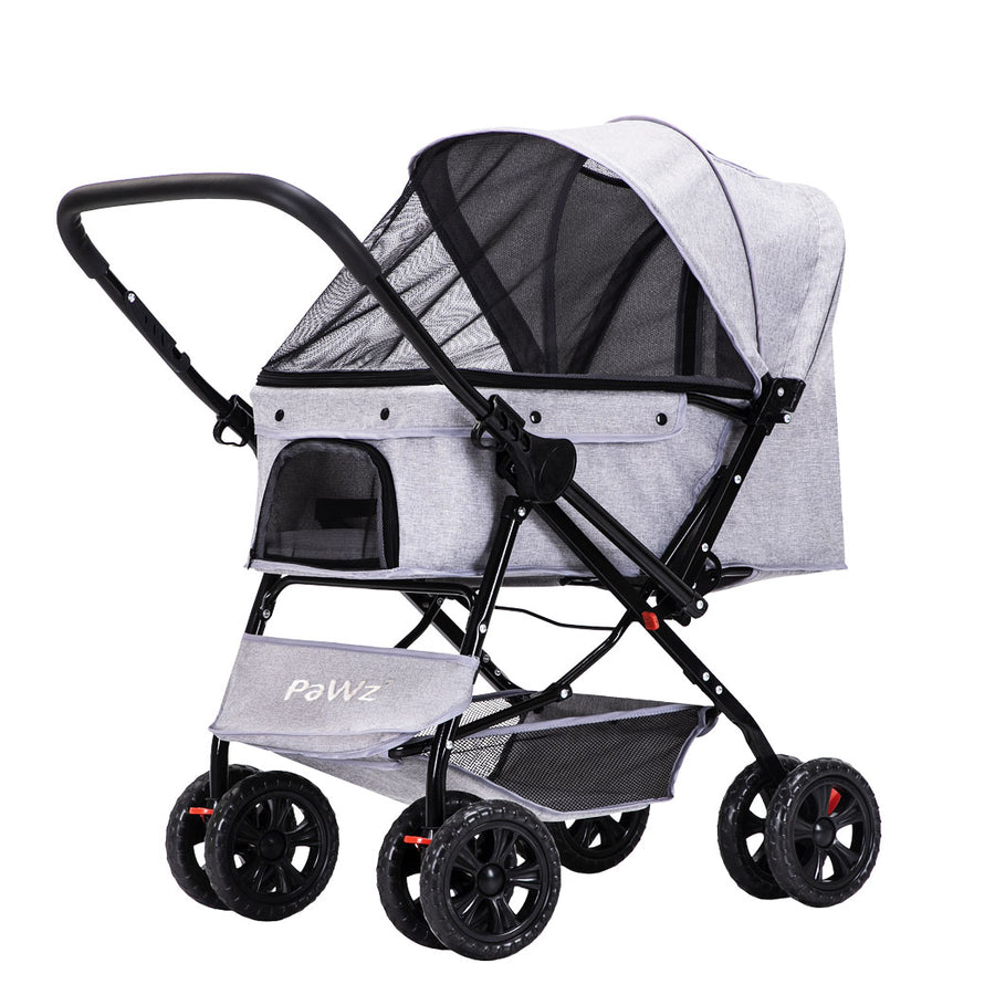 PaWz Pet Stroller Pram Dog Carrier Trailer Grey-2006733031943049217