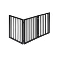 PaWz 3 Panels Wooden Pet Gate Dog Fence Black 139CM-1954802528155734017