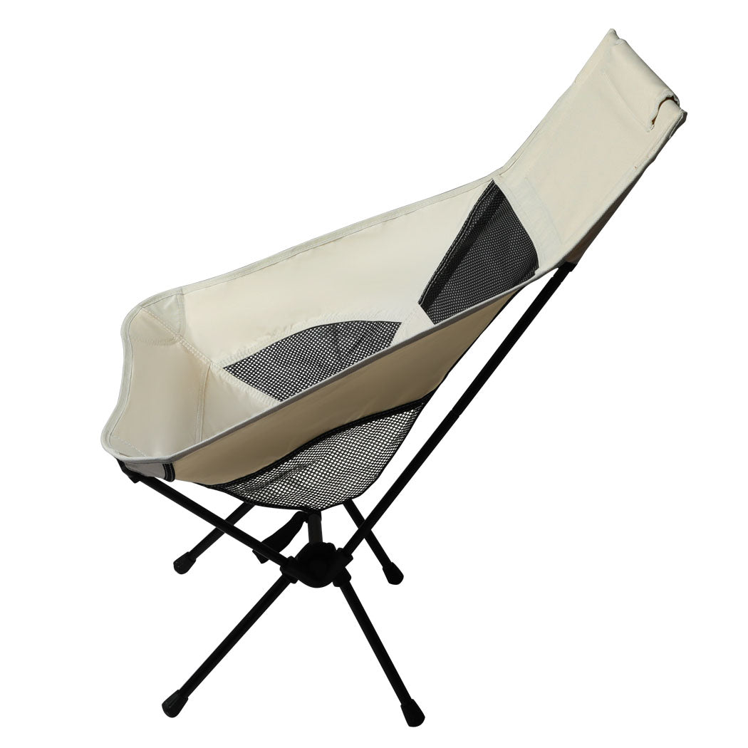Levede Camping Chair Folding Outdoor Large Beige-1954802882540867585
