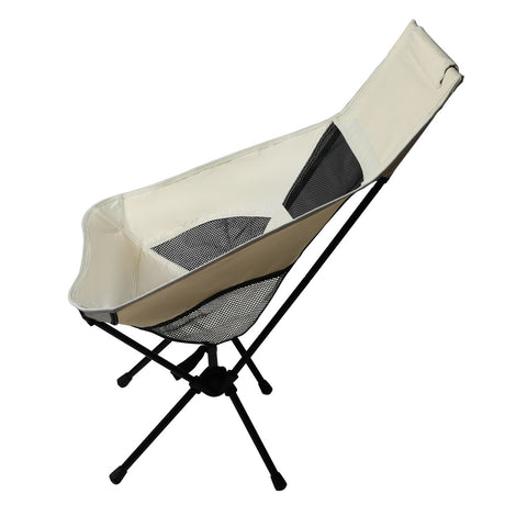 Levede Camping Chair Folding Outdoor Large Beige-1954802882540867585