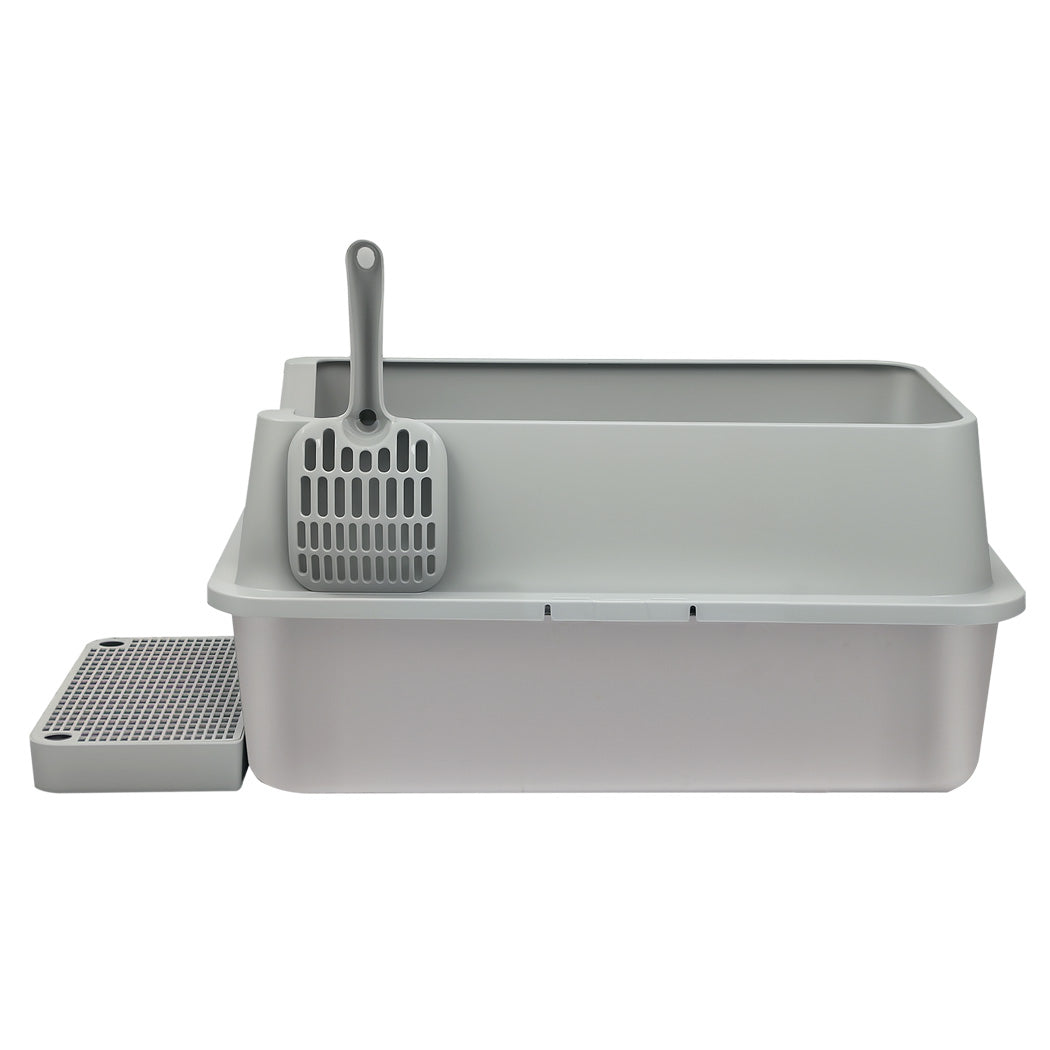 Pawz Stainless Steel Large Semi-Enclosed Cat Litter Box-2011971128762961921