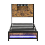 Levede Single Bed Frame Storage Headboard Industrial