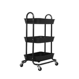 Levede 3 Tiers Kitchen Storage Trolley Black