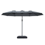 Centra 4M Double-sided Patio Umbrella Outdoor Umbrella Base Stand Grey-2018816836216426497