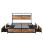 Levede Double Bed Frame RGB LED 4 Drawers USB
