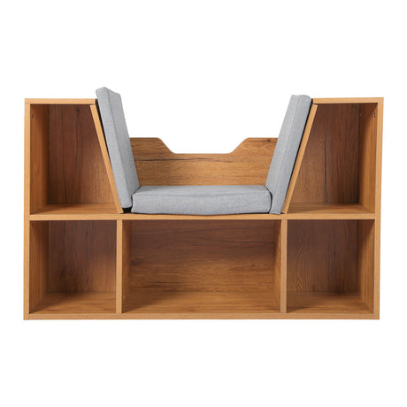 Levede Kids Bookcase Toys Box Shelf Brown-1954802614667448321