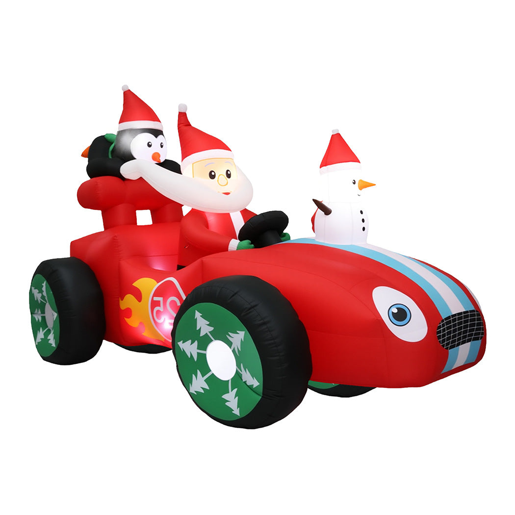 Santaco Christmas Inflatable 2.4M Santa Racing Sleigh-1952534169565401089