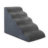Pawz 5 Steps Pet Stairs Dog Ramp High Density Foam Grey-2006732707526217729